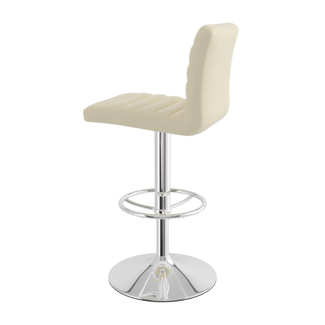 Faux Leather Bar Stool With Polished Chrome Frame - Somerville