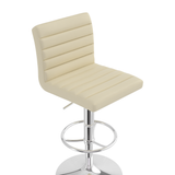 Faux Leather Bar Stool With Polished Chrome Frame - Somerville