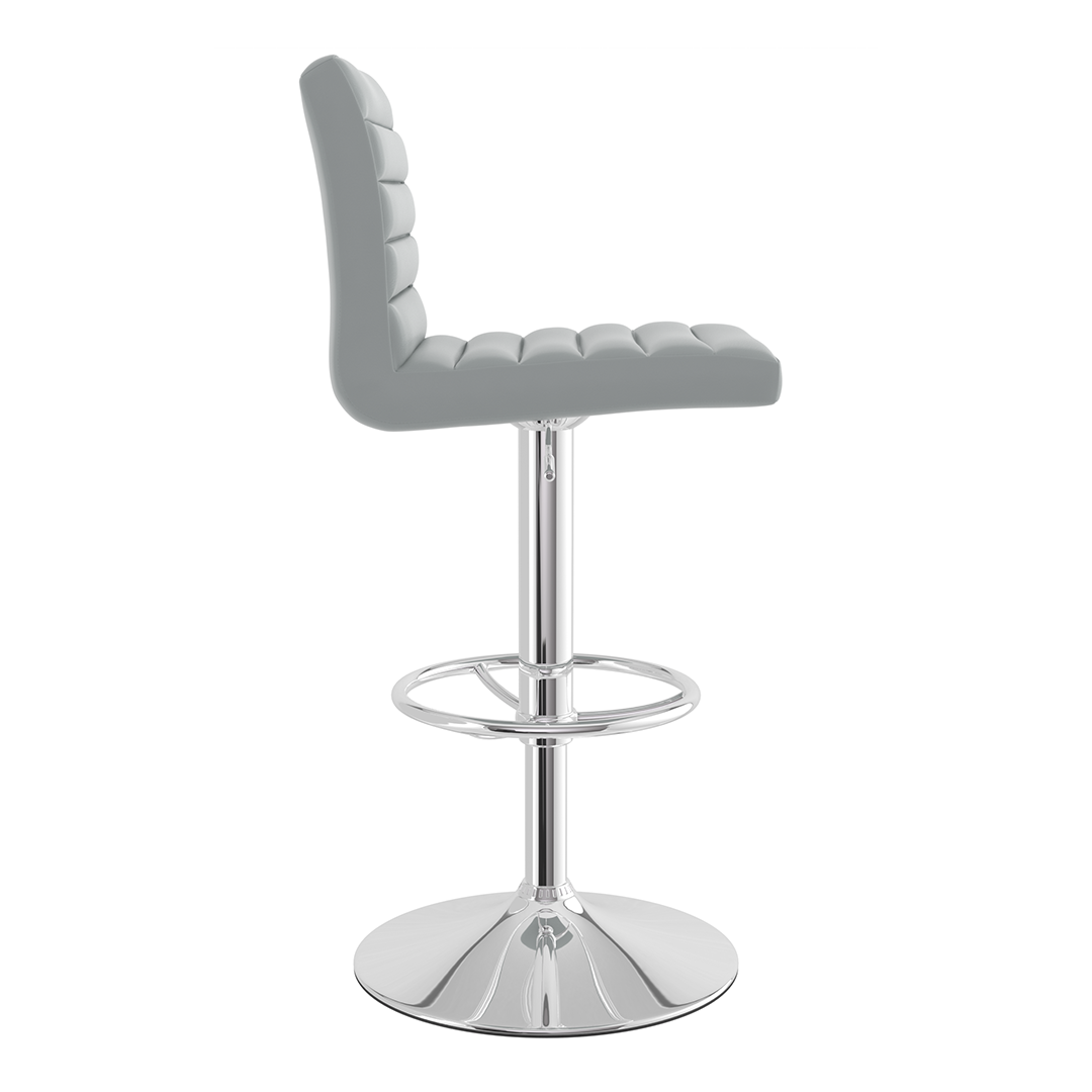 Faux Leather Bar Stool With Polished Chrome Frame - Somerville