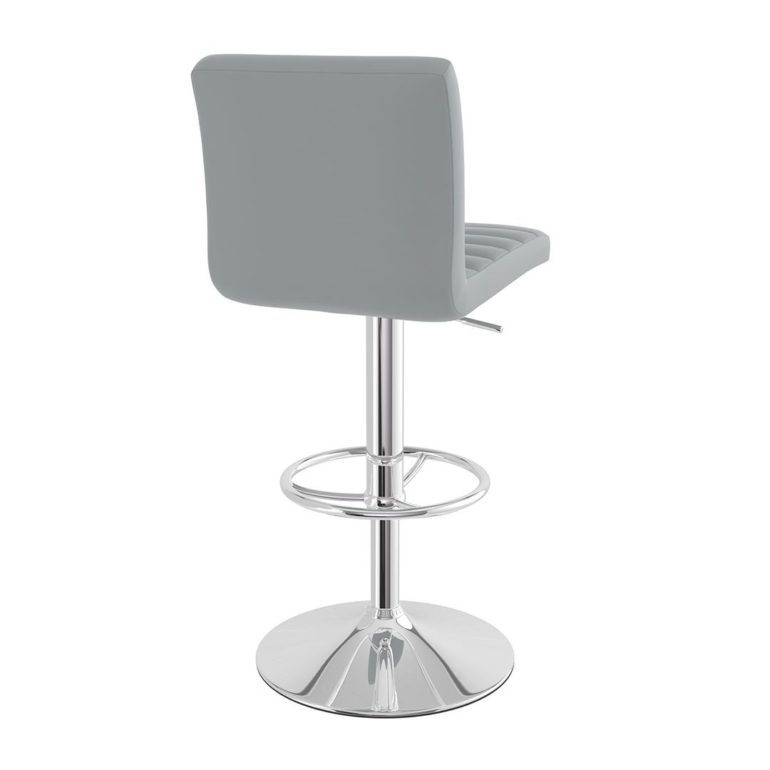 Faux Leather Bar Stool With Polished Chrome Frame - Somerville