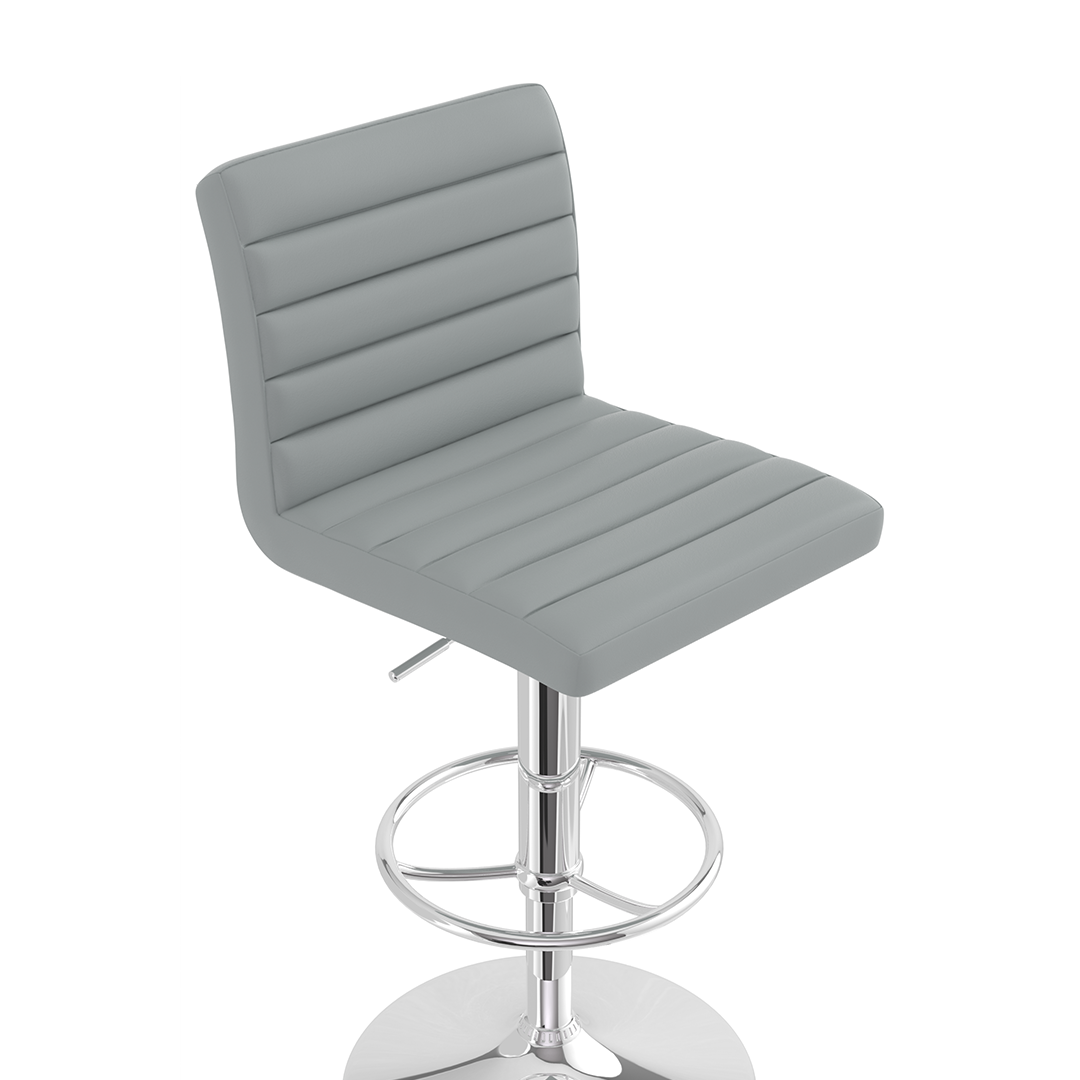 Faux Leather Bar Stool With Polished Chrome Frame - Somerville