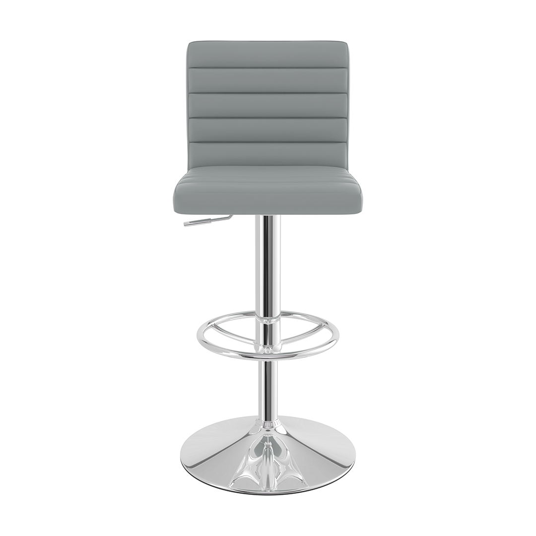 Faux Leather Bar Stool With Polished Chrome Frame - Somerville