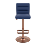 Faux Leather Bar Stool With Rose Gold Base - Dunley
