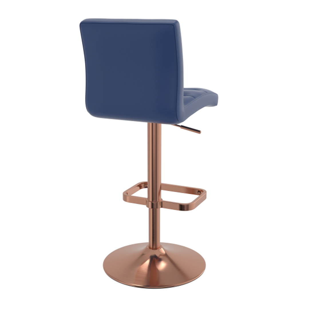 Faux Leather Bar Stool With Rose Gold Base - Dunley