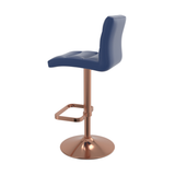 Faux Leather Bar Stool With Rose Gold Base - Dunley
