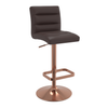 Faux Leather Bar Stool With Rose Gold Base - Dunley
