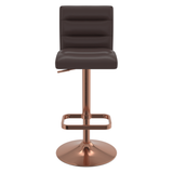 Faux Leather Bar Stool With Rose Gold Base - Dunley