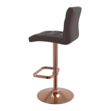 Faux Leather Bar Stool With Rose Gold Base - Dunley