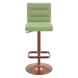 Faux Leather Bar Stool With Rose Gold Base - Dunley