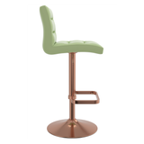 Faux Leather Bar Stool With Rose Gold Base - Dunley