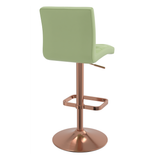 Faux Leather Bar Stool With Rose Gold Base - Dunley