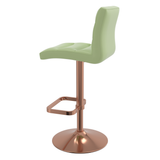 Faux Leather Bar Stool With Rose Gold Base - Dunley