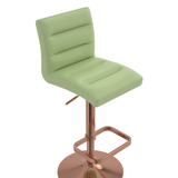 Faux Leather Bar Stool With Rose Gold Base - Dunley