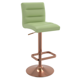 Faux Leather Bar Stool With Rose Gold Base - Dunley