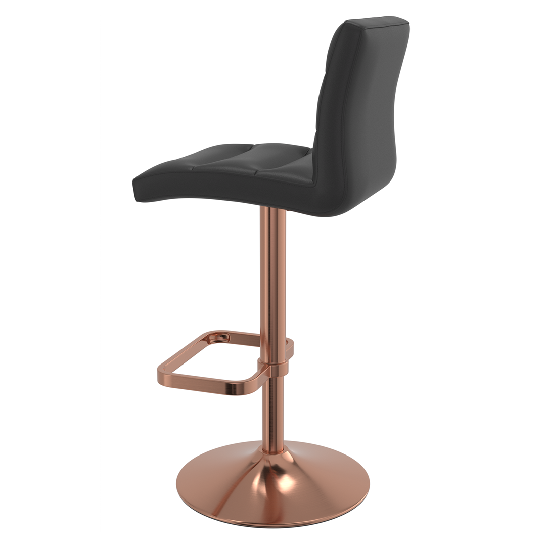 Faux Leather Bar Stool With Rose Gold Base - Dunley