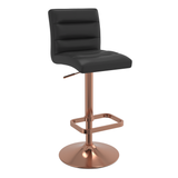 Faux Leather Bar Stool With Rose Gold Base - Dunley