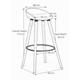 Faux Leather Bar Stool With Tapered Wooden Legs - Selhurst