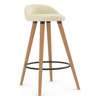 Faux Leather Bar Stool With Tapered Wooden Legs - Selhurst