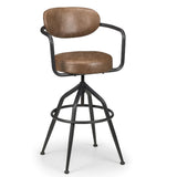 Faux Leather Bar Stool With Metal Frame - Barbican
