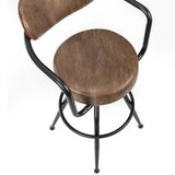 Faux Leather Bar Stool With Metal Frame - Barbican