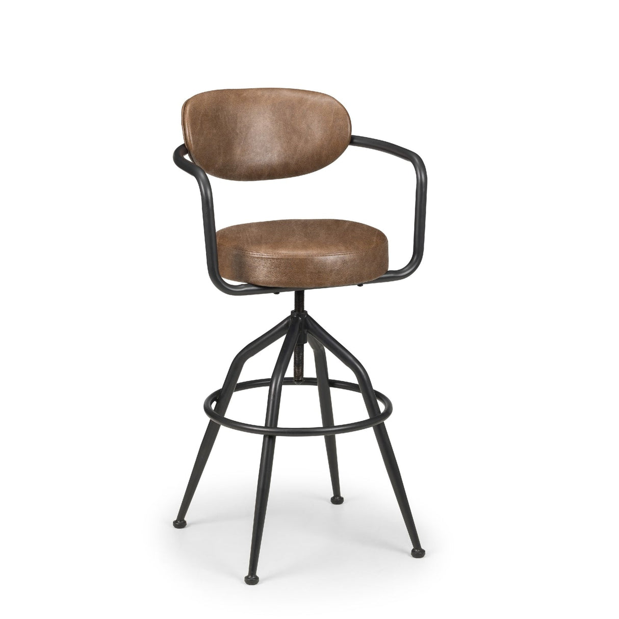 Faux Leather Bar Stool With Metal Frame - Barbican