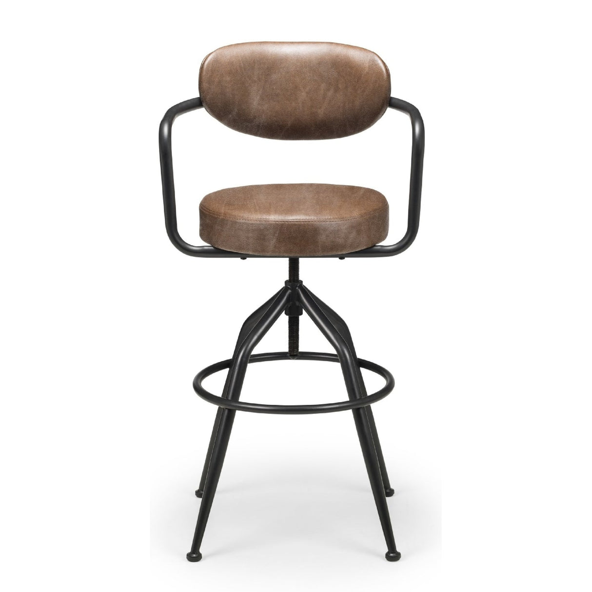 Faux Leather Bar Stool With Metal Frame - Barbican