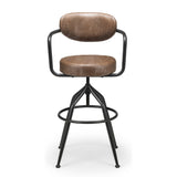 Faux Leather Bar Stool With Metal Frame - Barbican