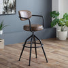 Faux Leather Bar Stool With Metal Frame - Barbican