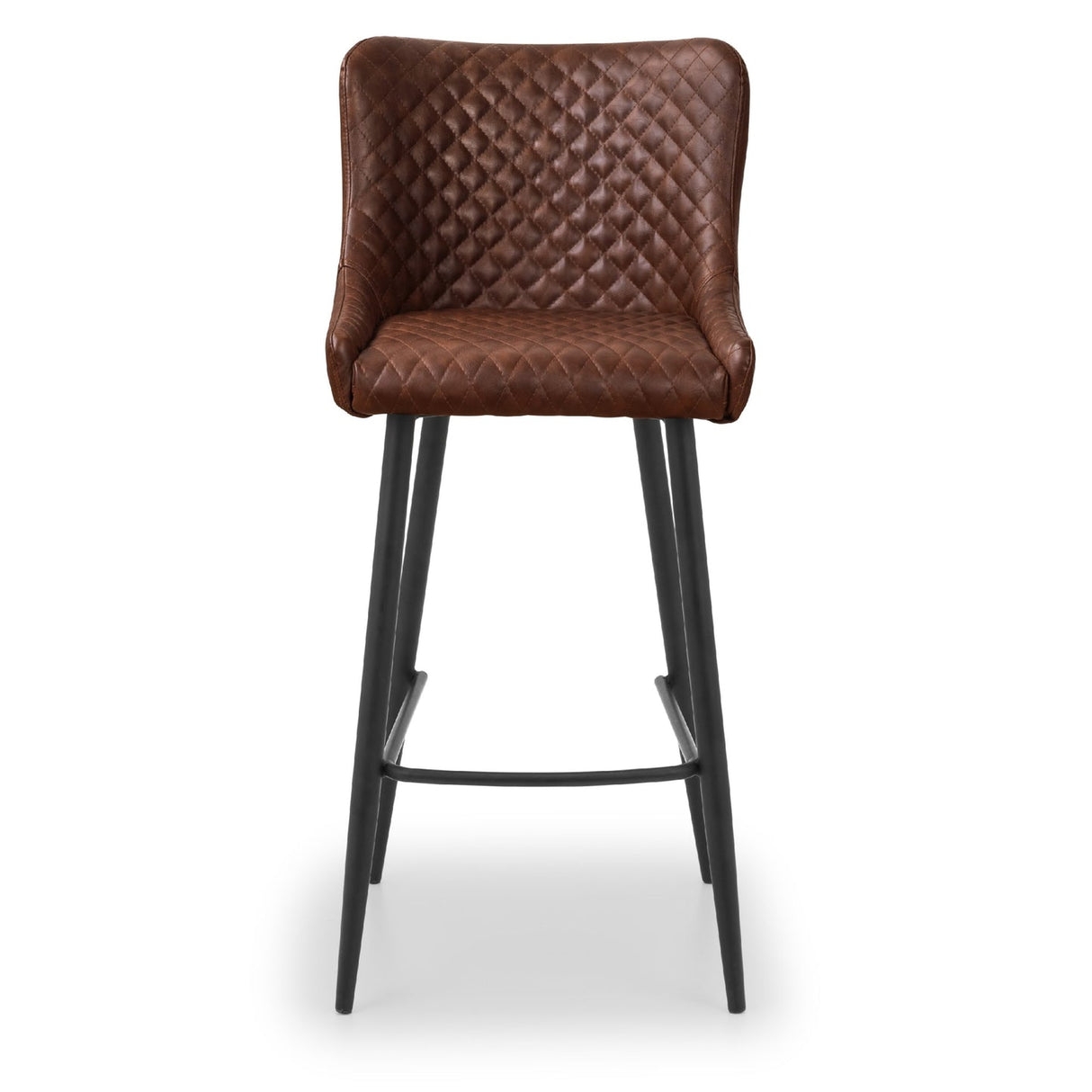 Faux Leather Bar Stool With Metal Legs - Luxe