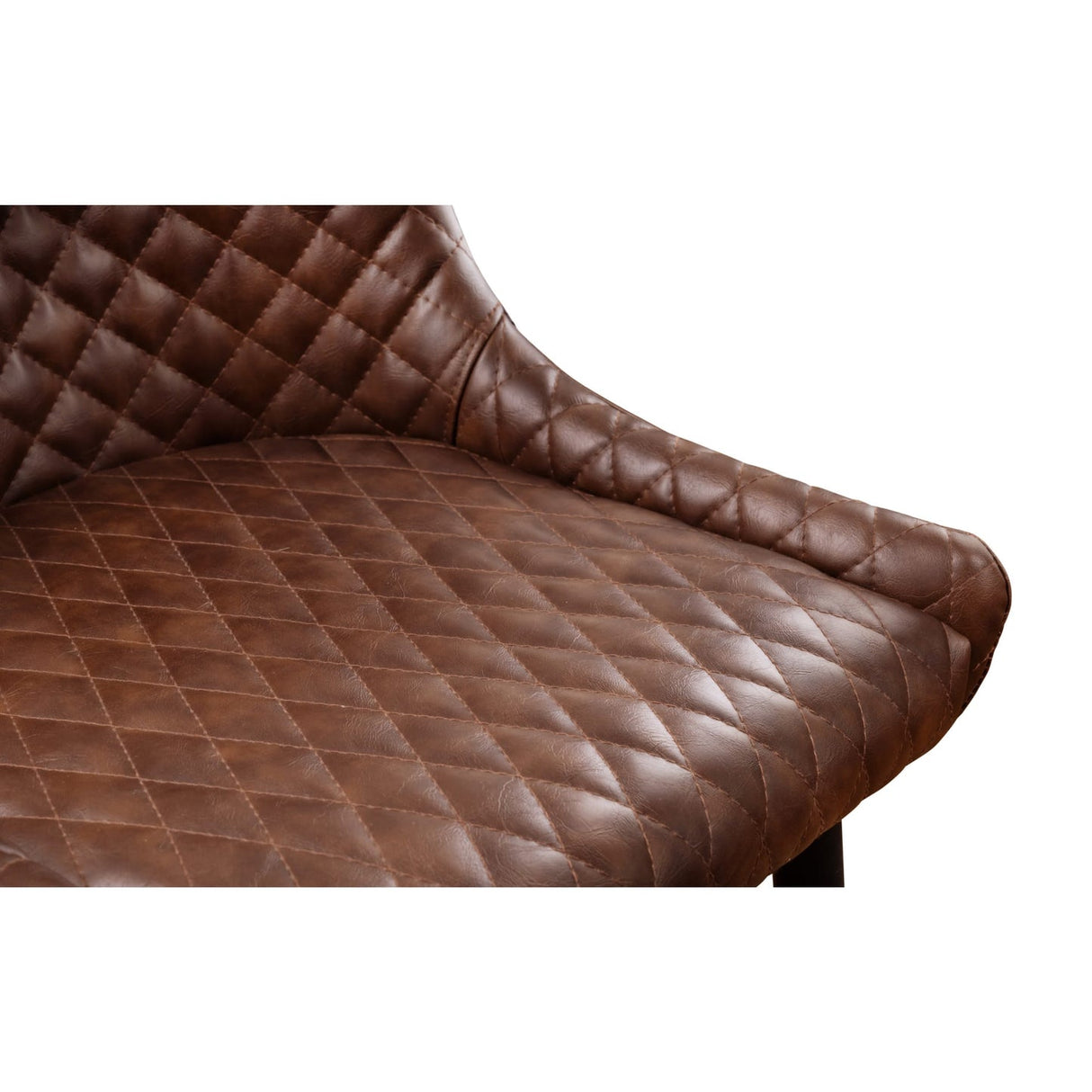 Faux Leather Bar Stool With Metal Legs - Luxe