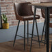 Faux Leather Bar Stool With Metal Legs - Luxe