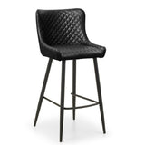 Faux Leather Bar Stool With Metal Legs - Luxe