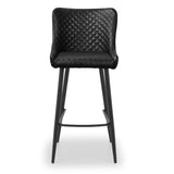 Faux Leather Bar Stool With Metal Legs - Luxe
