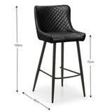 Faux Leather Bar Stool With Metal Legs - Luxe