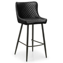 Faux Leather Bar Stool With Metal Legs - Luxe
