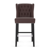 Faux Leather Bar Stool With Wooden Legs - Eardley