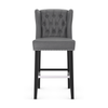 Faux Leather Bar Stool With Wooden Legs - Eardley