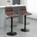 Faux Leather Bar Stools 42cm Wide in Set Of 2 - Velmora