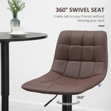 Faux Leather Bar Stools 42cm Wide in Set Of 2 - Velmora