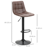 Faux Leather Bar Stools 42cm Wide in Set Of 2 - Velmora