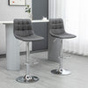 Faux Leather Bar Stools 42cm Wide in Set Of 2 - Velmora