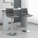 Faux Leather Bar Stools 42cm Wide in Set Of 2 - Velmora