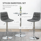 Faux Leather Bar Stools 42cm Wide in Set Of 2 - Velmora