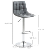 Faux Leather Bar Stools 42cm Wide in Set Of 2 - Velmora
