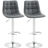 Faux Leather Bar Stools 42cm Wide in Set Of 2 - Velmora