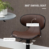 Faux Leather Bar Stools 45.5cm Wide in Set Of 2 - Velmora
