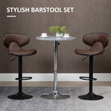 Faux Leather Bar Stools 45.5cm Wide in Set Of 2 - Velmora