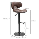 Faux Leather Bar Stools 45.5cm Wide in Set Of 2 - Velmora