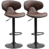 Faux Leather Bar Stools 45.5cm Wide in Set Of 2 - Velmora