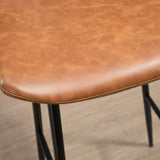 Faux Leather Bar Stools 45cm Wide in Set Of 2 - Velmora